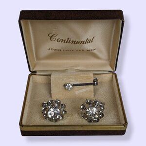 Vintage Continental Cufflink & Tie Clip Set